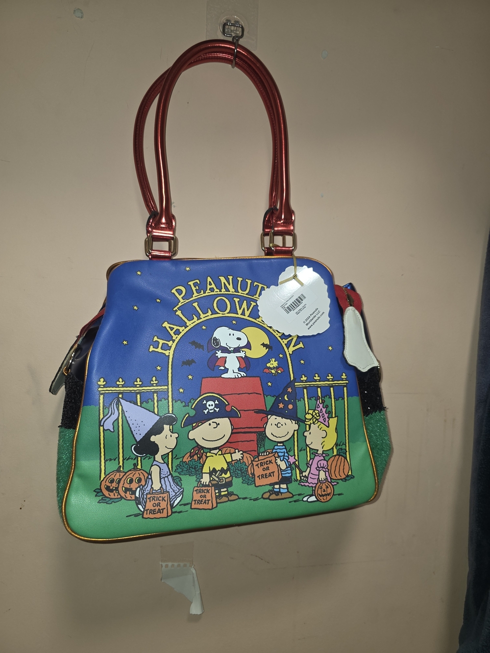 Peanuts Halloween Satchel Bag - Blue, Green & Red